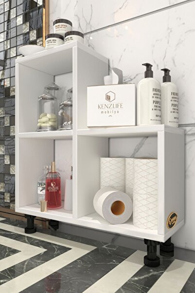 Kenzlife banyo dolabı mathilda byz 048*040*19 çamaşır ayaklı kapaksız arkalık...