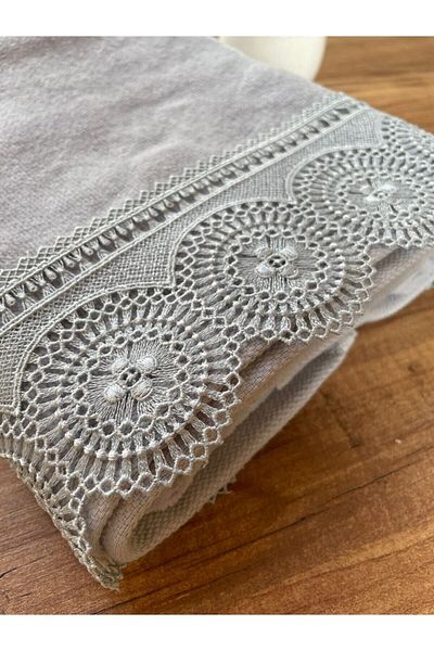 Çeyiz Bahçesi Ahu Gray Velvet Towel 50&90