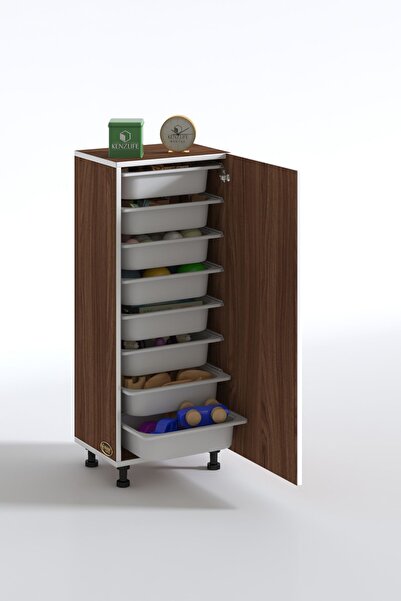 Kenzlife Sepetli Mutfak Dolabı Ruberukapak Cvz 110X45X30 Kapaklı Banyo Çamaşır Beyaz 8 Li Sepet