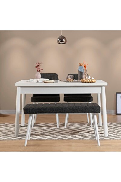 Uvi Collection Stormi Mutfak Sabit Masası Takımı Antrasit 1053 Beyaz
