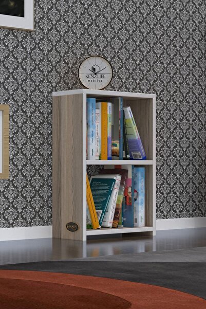 Kenzlife Kitaplık Süper Ga 060*40*19 Crd 2 Katlı Tek Bölme Ofis Mutfak Banyo Dolabı Arkalıksız