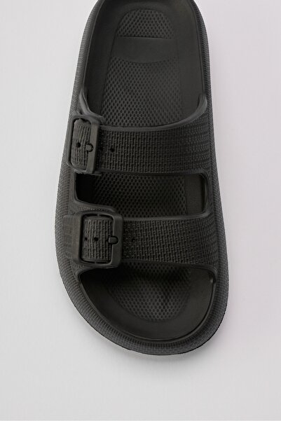 OZYO Papuci de plajă Eva cu cataramă dublă pentru bărbați Leon Black