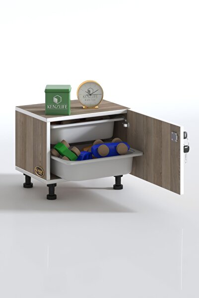 Kenzlife Sepetli Kilitli Mutfak Dolabı Ruberukilit Crd 038X45X30 Banyo Çamaşır Beyaz 2 Li Sepet