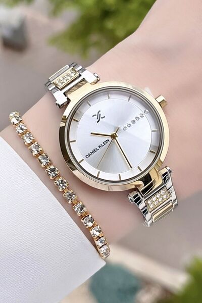 Daniel Klein Premium Gold Gümüş Renk Ayarlanabilir Kordonlu Kadın Kol Saati V...