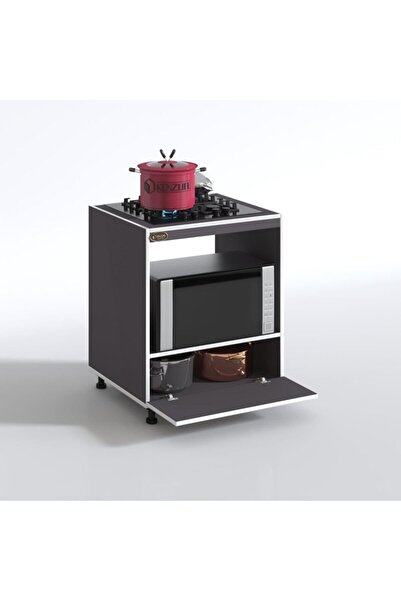 Kenzlife Ocak Dolabı Şehrazat Gri 85*70*60 Xlarge Kapaklı Hazır Mutfak Ankastre Gömme Ocak İçin