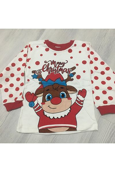 Süpermini Super Mini Baby Supermini 69-00-23 Deer Patterned 2-Piece Men's Pajama Set 4-6 Years