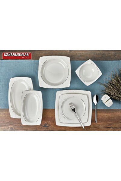 Kahramanlar Line 5704 Karebone 55 Parça Yemek Takımı