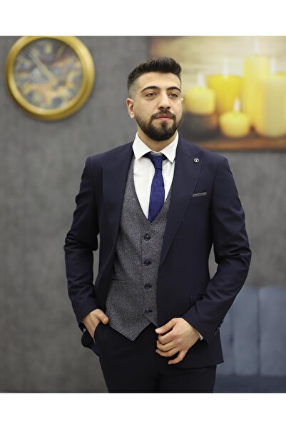 SAVARA 12337 SLİMFİT ARMÜRLÜ TAKIM ELBİSE(LACİVERT)
