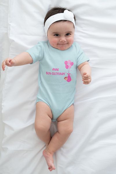 ADABEBEK Mommy I'm Coming Printed Snap Body - Zıbın 10067