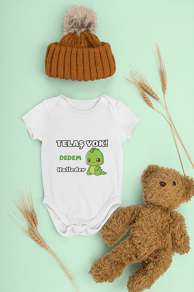 ADABEBEK Baby Boy Snap-On Bodysuit - Bodysuit Handle, Text Print, 20528