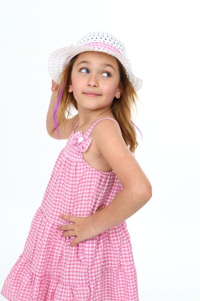 e-çocuk Summer Girl's Dress with Hat - Pitikare 8878