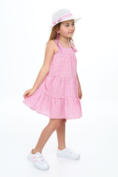 e-çocuk Summer Girl's Dress with Hat - Pitikare 8878