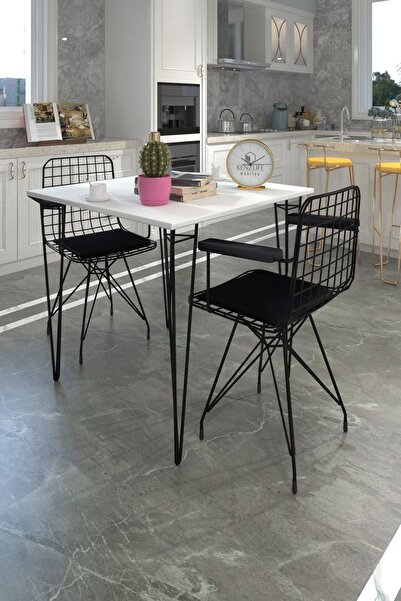 Kenzlife Knsz Masa Sandalye Takımı Hem75Mazlum Byzsyh 060*060 Klç 2 Sandalye Syhsyh Kolçaklı