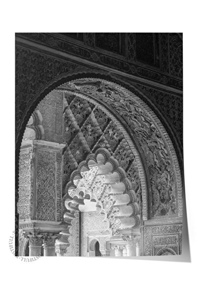 Postifull Mimari Poster, Siyah Beyaz Çerçevesiz Poster, Sanatsal Baskı NO:128...