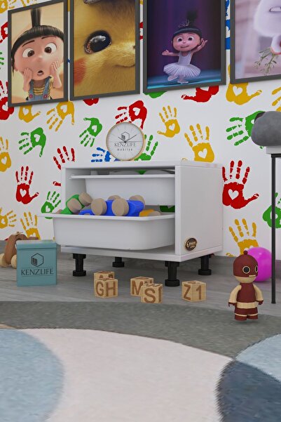 Kenzlife Sepetli Mutfak Dolabı Ruberu Byz 038X45X30 Banyo Oyuncak Çamaşır Bey...