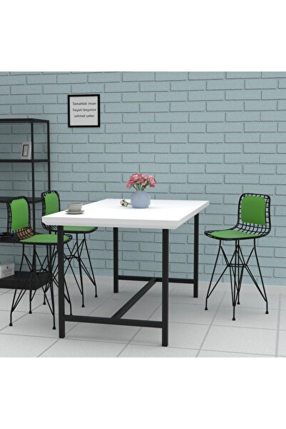 Kenzlife Knsz Ufak Boy Tel Bar Sandalyesi 1 Li Uslu Syhyşl Sırt Minderli 55 C...