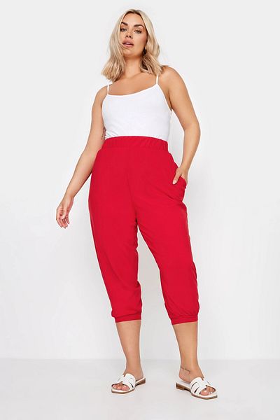 Stil Diva بنطال رياضي بجيوب مقاس كبير - تفاصيل خصر مطاطية303211
