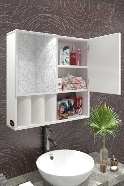 Kenzlife Banyo Ecza Dolabı Aynalı Çehov Byz 060*060*17 Çamaşır Mutfak Ofis Ki...