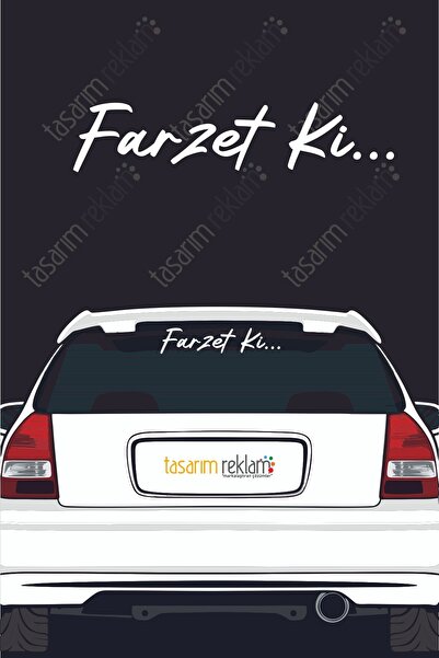 Turuncu Sticker Farzet Ki Araba Yazısı-Araba Cam Yazısı-Araç Sticker-Motosikl...