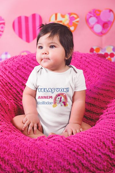 ADABEBEK Mommy Handle It Printed Baby Bodysuit with Snap Fasteners - 20524