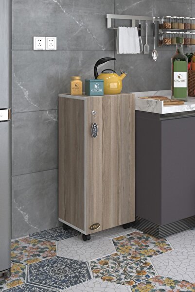 Kenzlife Mutfak Dolabı Zehra 108*030*032 Crd Kilitli Tekerlekli Banyo Evrak Ofis Kitaplık Ayakkabılık Kiler