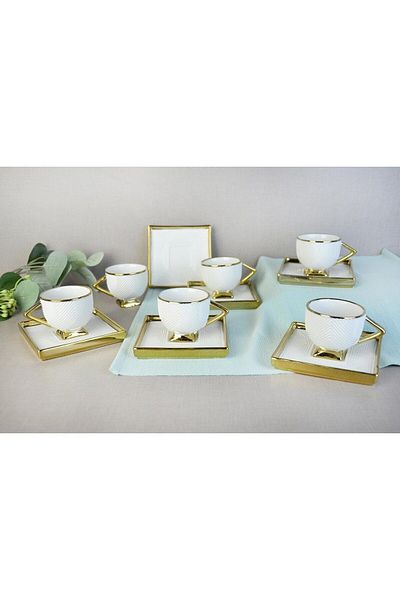 Paçi P101657 Valeria White Gilded Coffee Cup