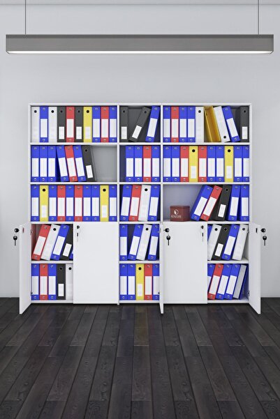 Kenzlife Klasör Dolabı Kilitli Gökbörü Byz 175*200*30 Klasörlük Kitaplık Ofis Arkalıksız