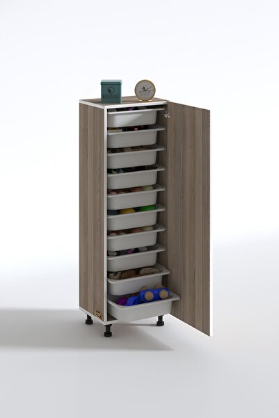 Kenzlife Sepetli Mutfak Dolabı Ruberukapak Crd 134X45X30 Kapaklı Banyo Çamaşır Beyaz 10 Lu Sepet