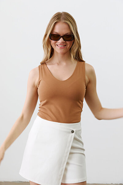 urban focus V-Neck Double Tank Top