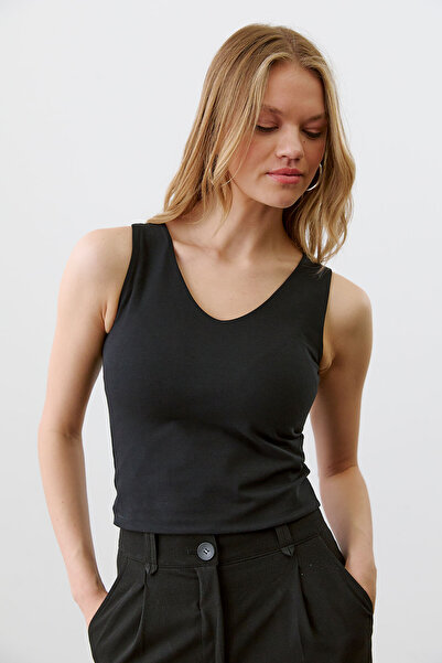 urban focus V-Neck Double Tank Top