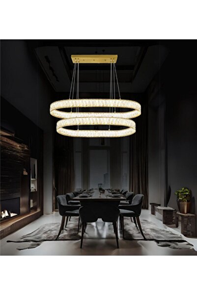 RONİSU AYDINLATMA Vista Yemek Masası Taşlı Avize  Kristal Taşlı Yemek Masası ...