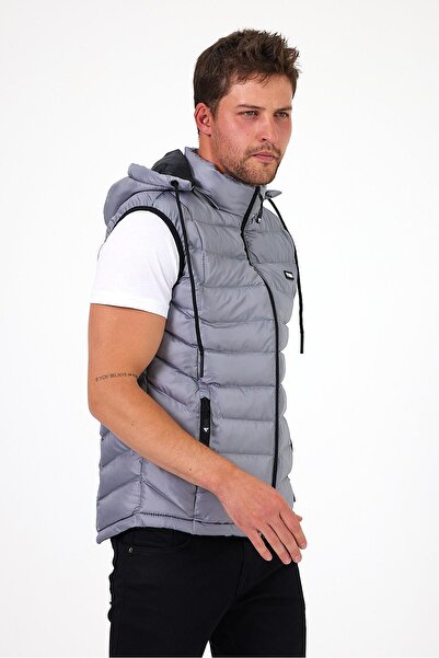 FİHA Чоловічий капюшонний вітрильник - світло-сірий