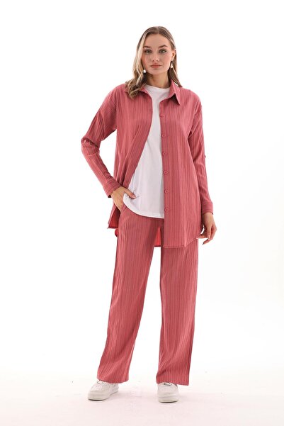 WestBound Καθημερινό Γυναικείο Σετ - Πουκάμισο, Παντελόνι, Μπλουζάκι ΣΟΜΟΝ