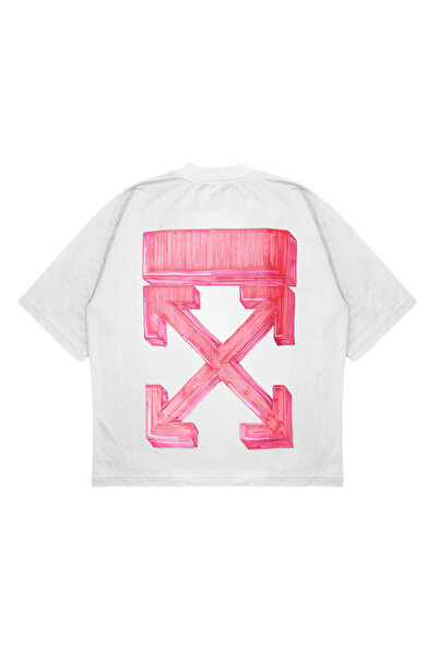 C&C OKULCUNUZ Βαμβακερό μπλουζάκι Unisex Oversize με τυπωμένο λογότυπο εκτός λευκού σαπουνιού