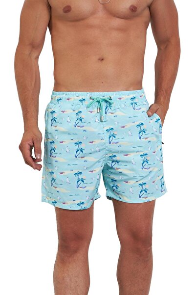 Enrico Ferry Men's Patterned Shorts - Sea 6115 Model