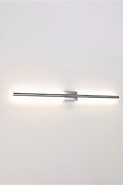 Avizen Lighting Project Krom Renk Modern Dekoratif Led Duvar Aplik Uzun Çubuk Led Tekli 80 cm Gün Işığı