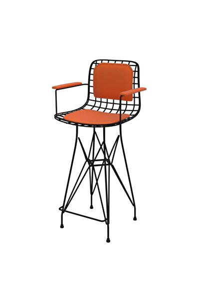 Kenzlife Knsz Orta Boy Tel Bar Sandalyesi 1 Li Mağrur Syhtrn Kolçaklı Sırt Mi...