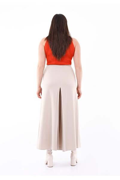 G-Line High Waist Full Length Stone Color Wide Palazzo Trousers