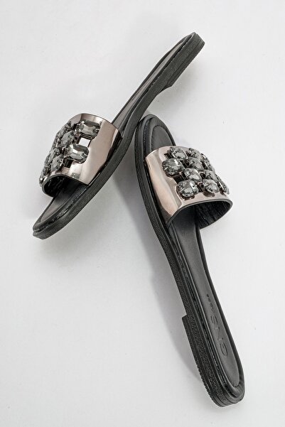 GNS Shoes Πέτρινες λεπτομερείς γυναικείες παντόφλες