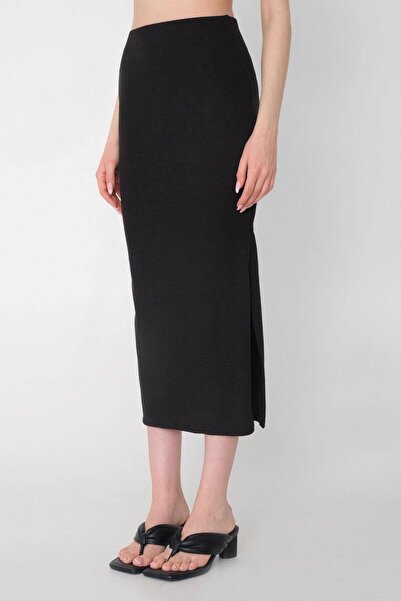 Addax Fustă creion de lungime midi - Talie elastică E8030 - asn75