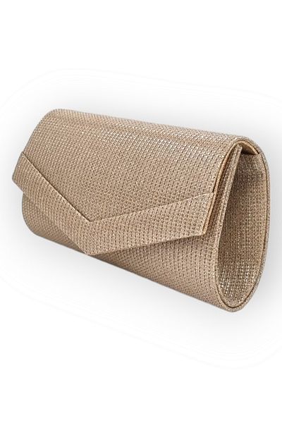 Paksoy Χρυσό Χρώμα Βραδινό Φόρεμα Χαρτοφυλάκιο - Chain Strap Clutch Bag