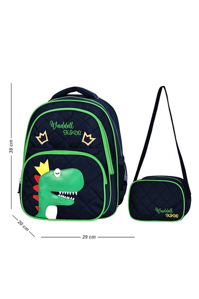 barberri Strong and Durable Waterproof Backpack and Lunchbox for Male Primary School - with Water Bottle