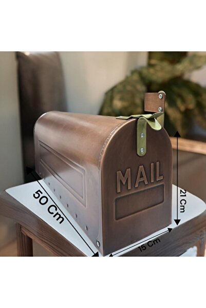 LUCKYHOMES Özel Üretim Galvaniz Amerikan Tarzı Posta Kutusu,Mail Kutusu Bakır 50X15X21