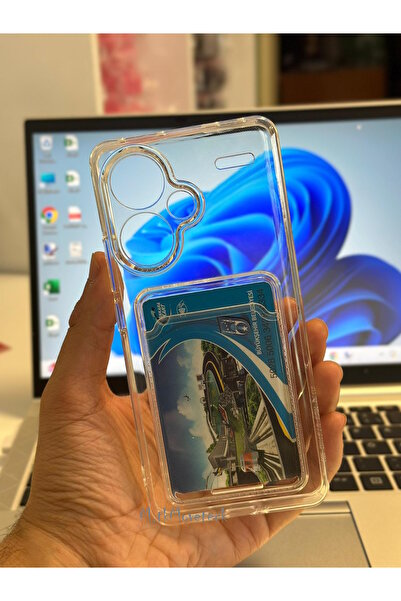 m.tk moveteck Xiaomi Redmi Note 13 Pro Plus Case Transparent with Card Holder Camera Protection a Quality Soft Wallet Silicone