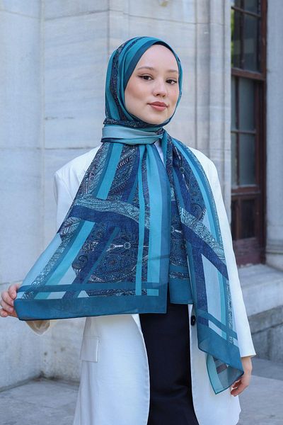 Hint İpek Cotton Silk Patterned Shawl Model - Pmkv04-08