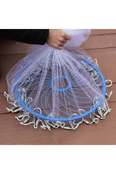 Vadastore 4 Kg Kurşunlu Misina Kolay Kullanımlı Amerikan Çemberli Balık Serpme Ağı -
