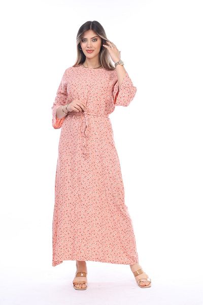 mervemoda Summer Short Sleeve Collar - Women's Woven Long Dress