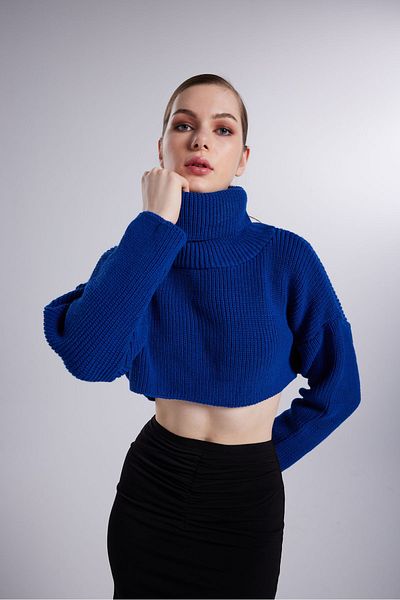 HOLLY LOLLY Női garbó, hosszú ujjú Lirola pulóver sötétkék