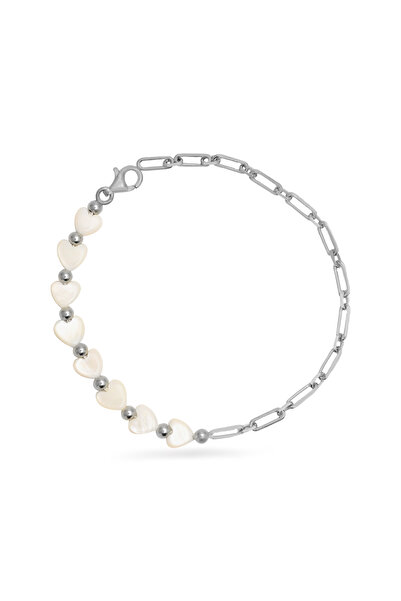 Silveranka 925 Ayar Gümüş Sedef Taşlı Adore Halhal