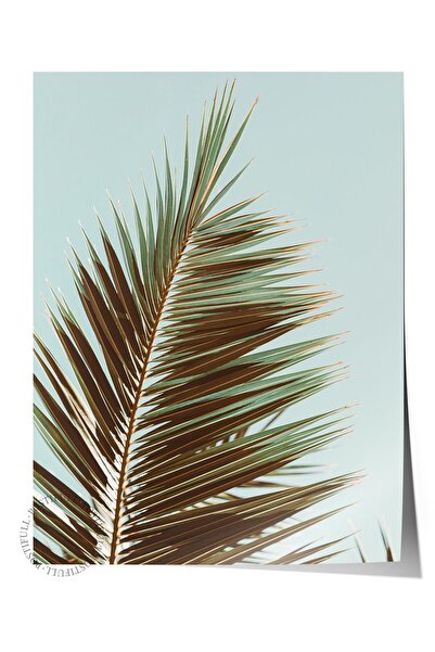 Postifull Poster fără cadru, pictură cu tematică de vară NR:201, fotografie cu frunze de palmier, poster verde, vertical